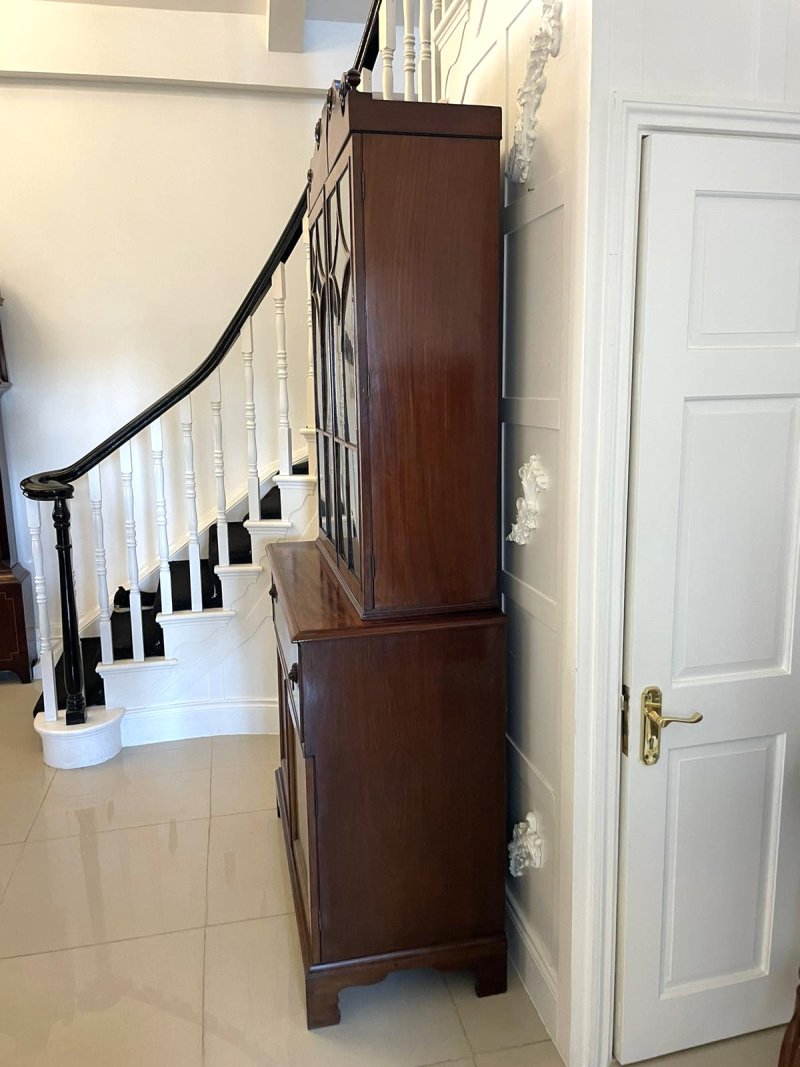 Outstanding Quality Antique Regency Mahogany Secretaire Bookcase - Image 13